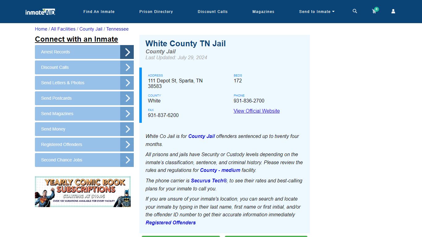 White County TN Jail - Inmate Locator